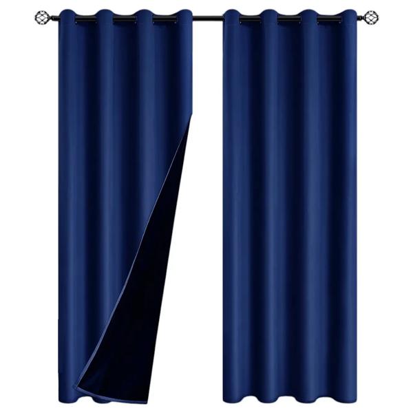2 Paños Cortinas Blackout Engomada Tela Fresca. Varios Colores Disponibles