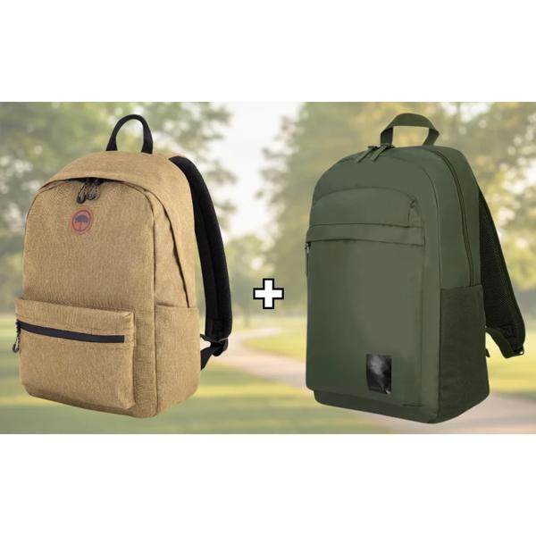 Combo 2 Mochilas: Mochila Jane Café Llaima + Mochila Juvenil Pittford Oliva 25 Lts