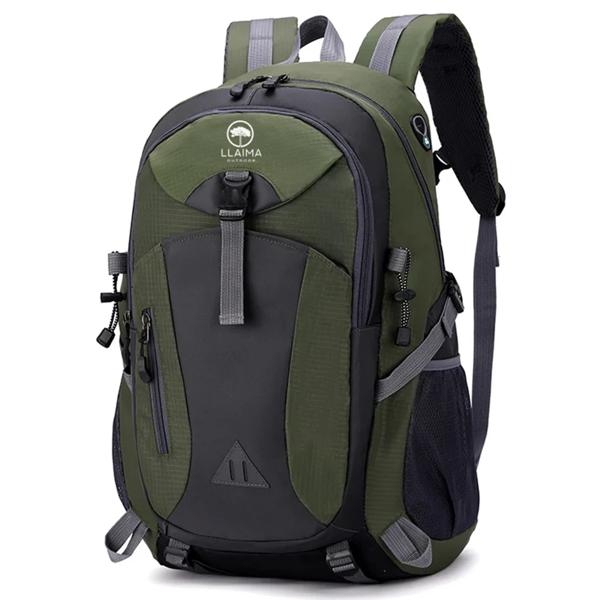Mochila de Viaje 33L Black-Green-Grey Outdoor Llaima
