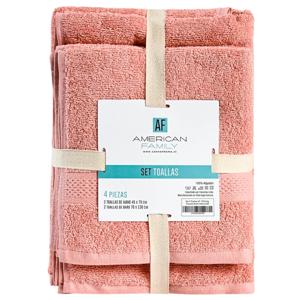 Set 4 toallas Rosado