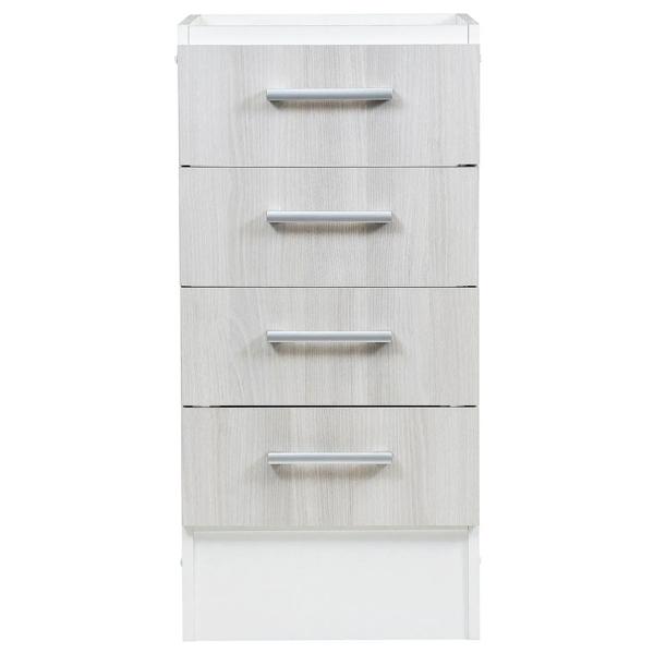 Mueble base lavaplatos 4 cajones blanco/acacia Mobikit
