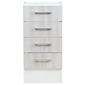 Mueble base lavaplatos 4 cajones blanco/acacia Mobikit