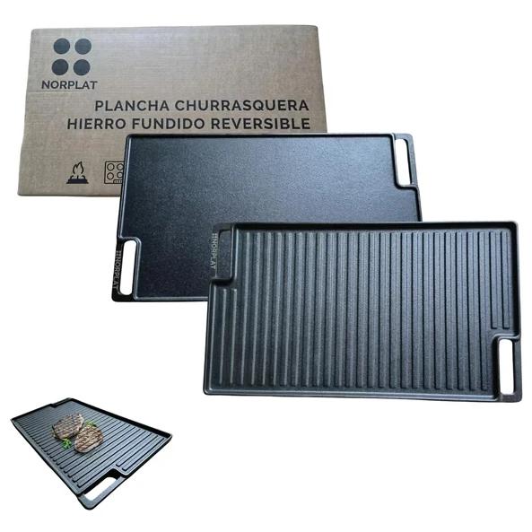 Plancha Churrasquera Hierro Fundido Reversible Norplat