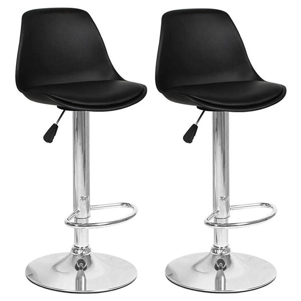 Pack 2 Sillas Altas de Bar Taburete Orlando-t Negro