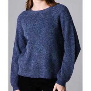 Sweater de Chenille Acanalado Extrasuave Manga Raglán
