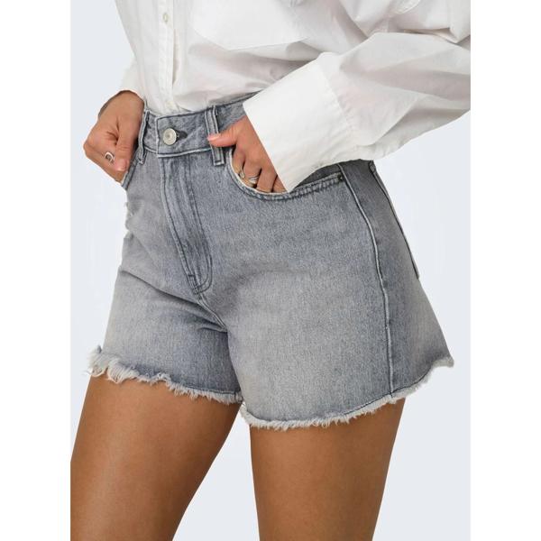 Short Jean Gris Claro Desflecado