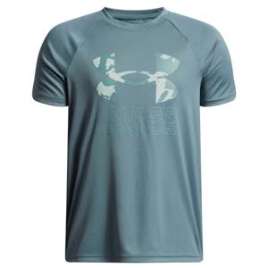 Polera manga corta de Entrenamiento para Niño Tech Hybrid print Azul