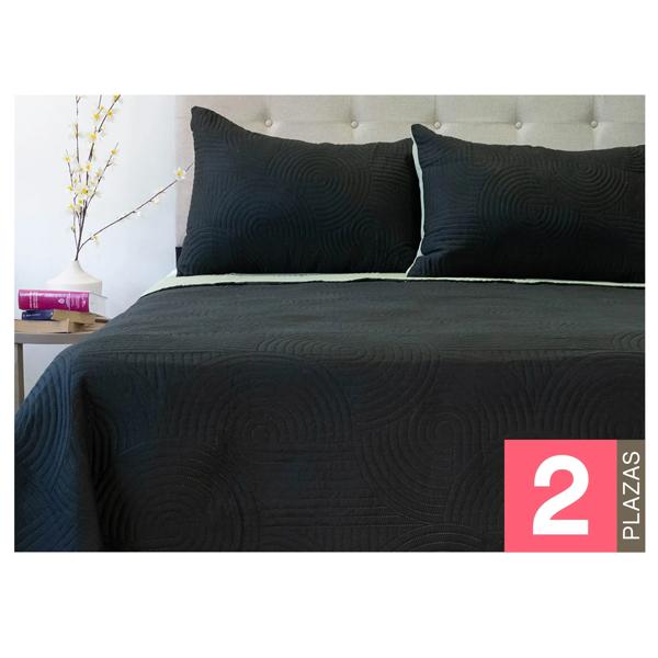 Quilt Origins Bicolor negro/verde 2 Plazas