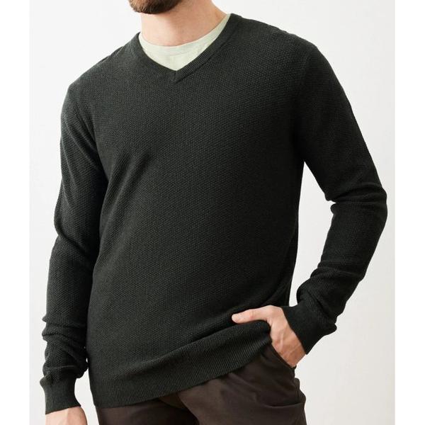 Sweater Básico Cuello V Texturado