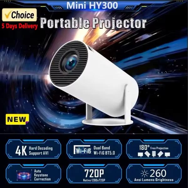 Mini Proyector Inteligente HY300, Android 13, 1080P