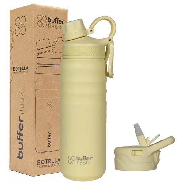 Botella Agua Térmica Buffer 700ml Acero Inox Agua Fría y Caliente Lemon