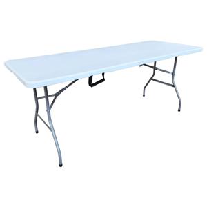 Mesa plegable rectangular blanca 70x180x74 cm