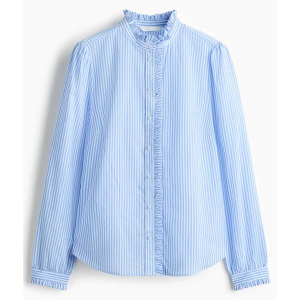 Blusa de popelina con vuelos