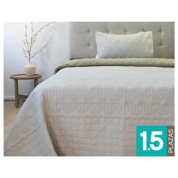 Quilt hotpress Viena 1.5 plazas beige