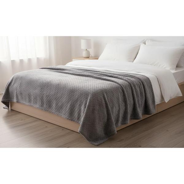 Manta Fleece Panal 125x150cm Gris Oscuro
