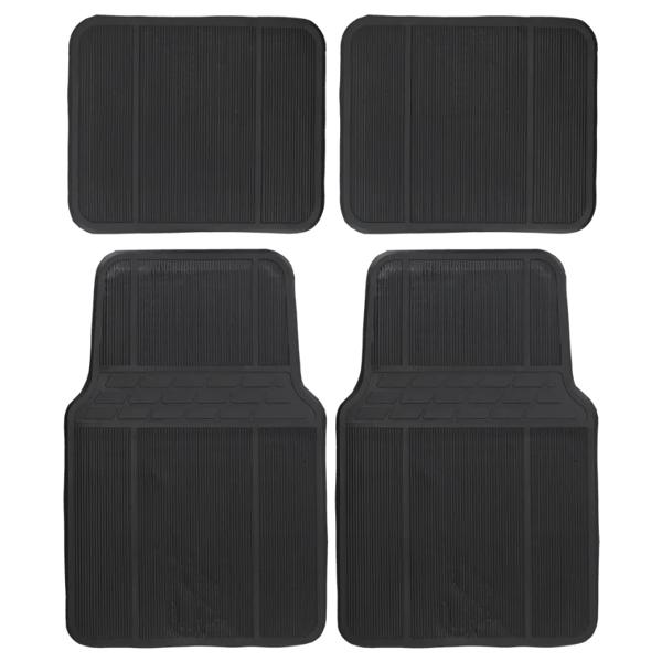 Cubrepiso Goma Negro Set 4 Piezas Motorlife