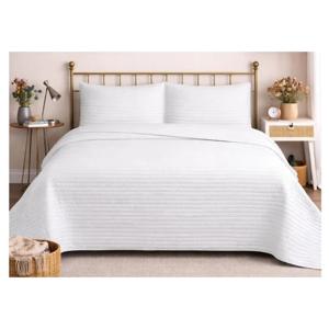 Cubrecama Quilt Reversible 2 Plazas Queen Lines White Martiné