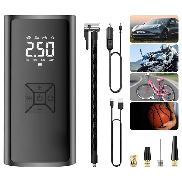 Compresor Portátil 12V Neumáticos Powerbank Linterna