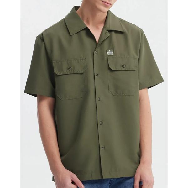 Camisa Hombre Doble Bolsillo Verde Militar