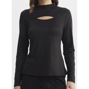Polera Mujer Slim Cuello Apoyado Negro
