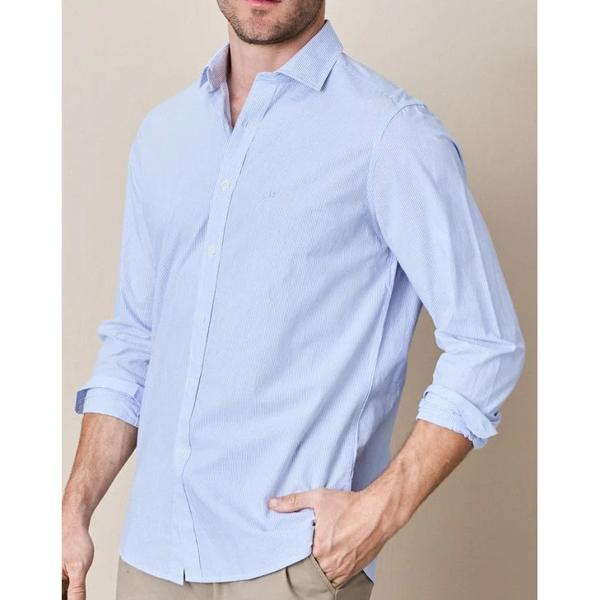 Camisa Manga Larga Poplin Algodón Rayas Legacy