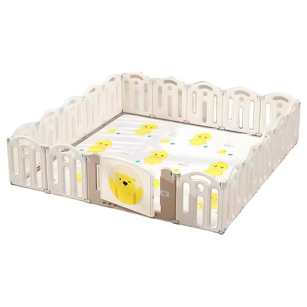 Corral de juegos didáctico con alfombra antigolpes 120x120x48cm