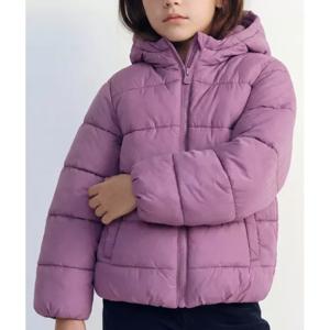 Parka Puffa con Capucha Color Sólido