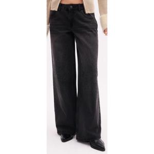 Jeans Wide Leg Tiro Bajo con Brillos