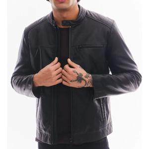 Chaqueta de Cuero Sintético Liso