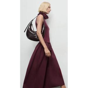 Vestido Cuello Embudo Combinado Mujer