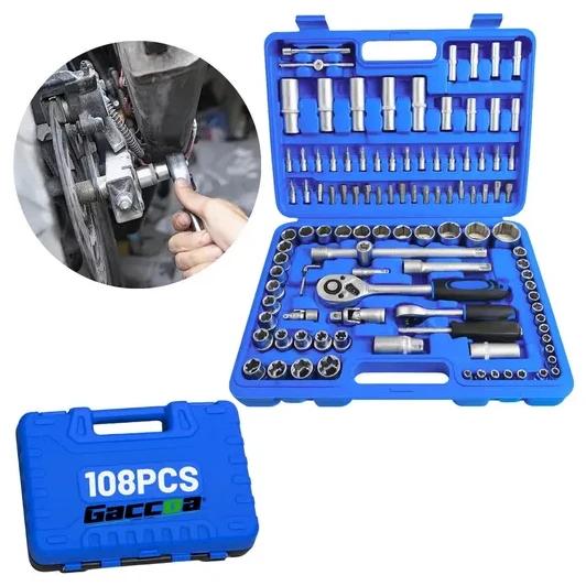 Set de Herramientas Mecánicas Gaccoa 108 Piezas Acero Carbono Maletín