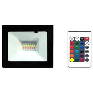Reflector LED con control remoto 20W 11 cm luz RGB negro