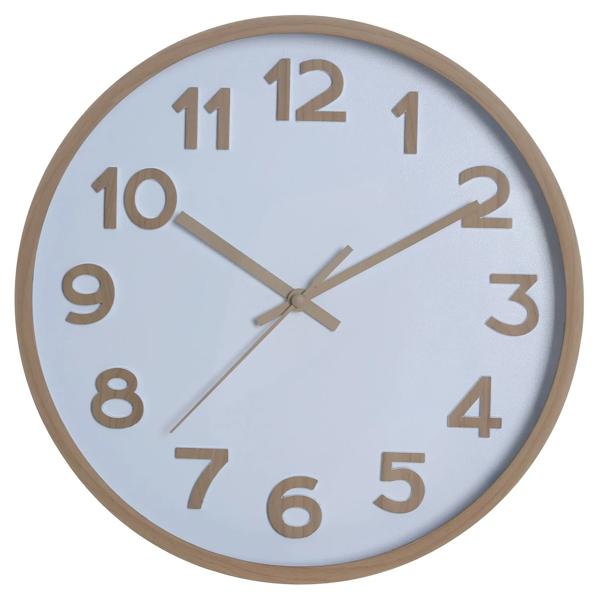 Reloj pared 30 cm blanco madera