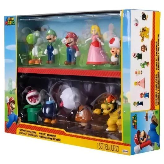 Super Mario Set 10 Figuras Amigos y Enemigos Jakks Pacific