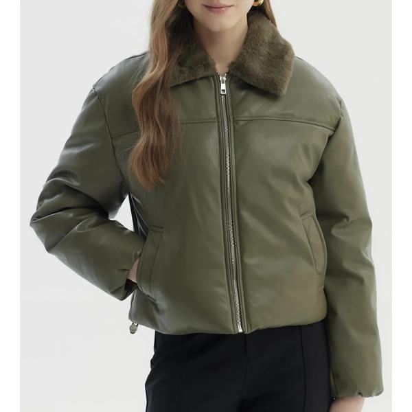 Parka Mujer Wide Acolchado Verde Militar