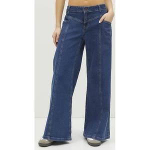 Jeans Wide Leg Tiro Medio Mujer