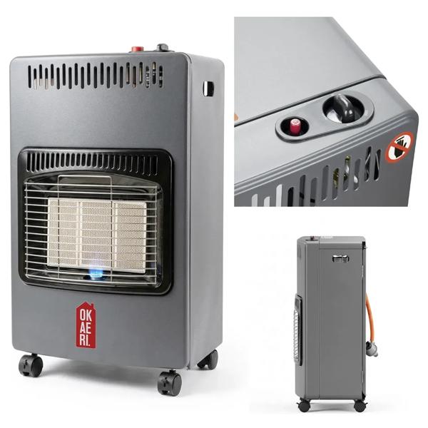 Calefactor a Gas Okaeri Estufa Plegable 11-15kg Gris