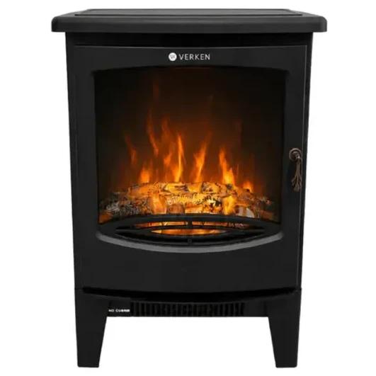 Chimenea Eléctrica Calefactor Fiura Negro Llama Led Verken 1800w 55x40x20cm