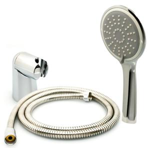 Set ducha 3 funciones con flexible y soporte cromo