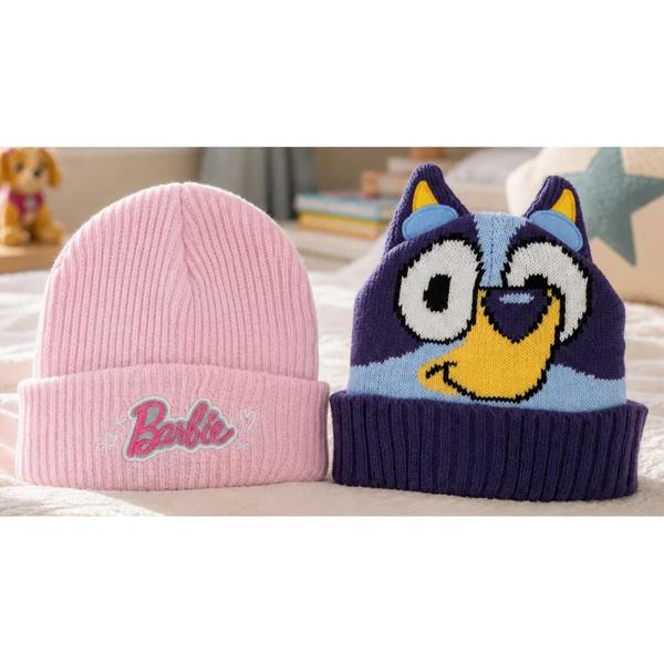 Combo Gorros Infantiles Barbie y Bluey
