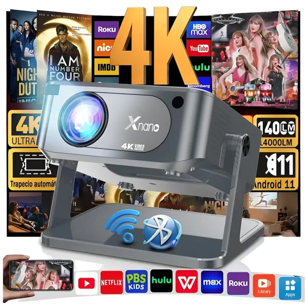Proyector Profesional 4K Android 14000LM Portátil LED Wi-Fi
