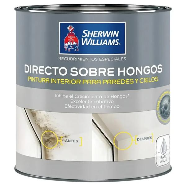 Esmalte Al Agua Directo Sobre Hongos 1/4 Gl Blanco Sherwin W Acabado Semimate