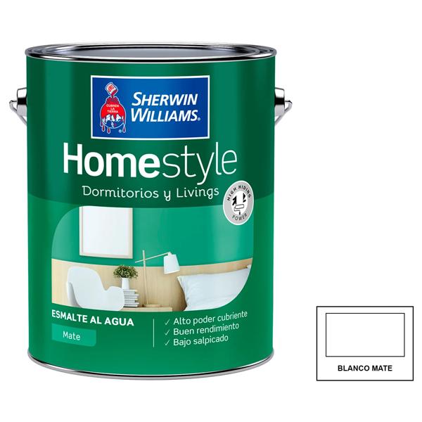 Esmalte al agua HomeStyle blanco mate 1 galón