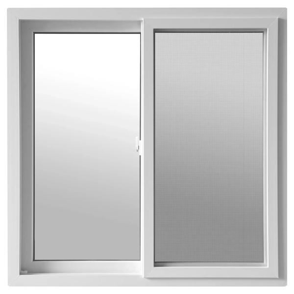 Ventana PVC 100x100 cm Termopanel con gas Argón 2 hojas correderas blanco