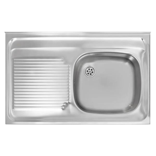 Lavaplatos Sobreponer 1 Cubeta 80x14x50 cm Acero inoxidable