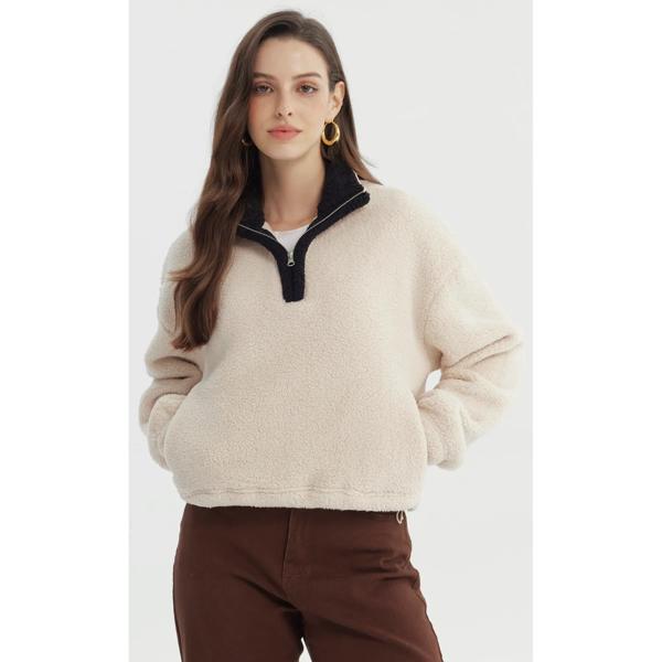 Polar Mujer Hoodie Beige Claro