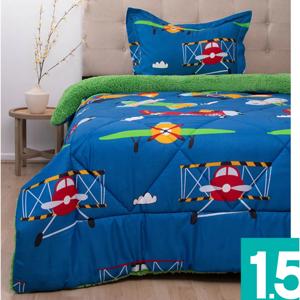 Plumón estampado Kids senses avionetas 1.5 plazas