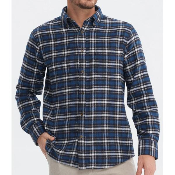 Camisa Hombre Franela Básica Azul