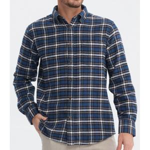 Camisa Hombre Franela Básica Azul
