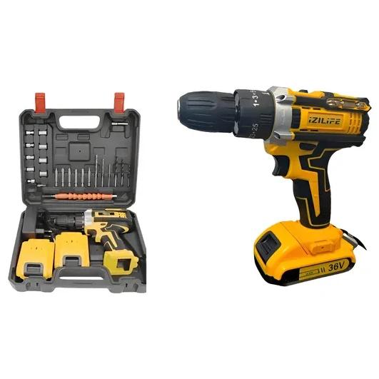 Kit Taladro Destornillador Inalámbrico + 2 Baterías Negro 50